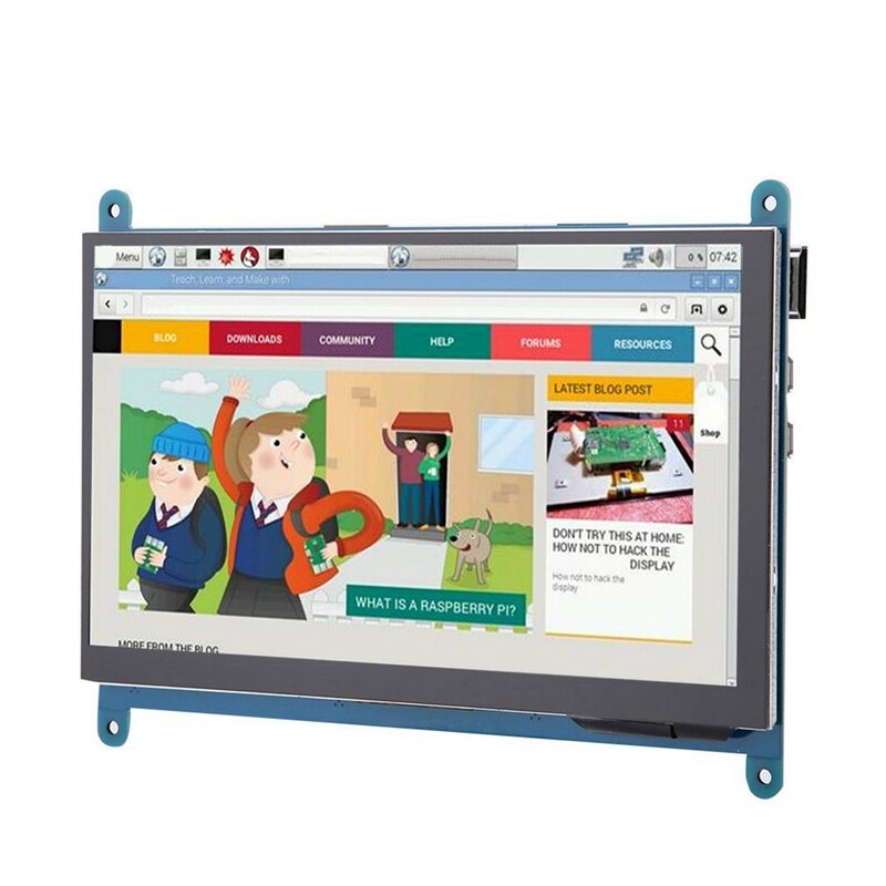 7 Inch Full View LCD IPS Press Screen 1024X600 HD HDMI Display Monitor for Raspberry Pi