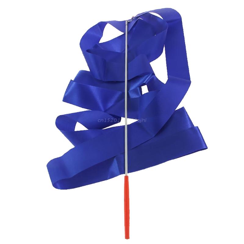 Ruban sur un bâton pour danse, avec ficelle réglable, jouets colorés pour filles, fournitures de fête, article 87HF, 4M: blue