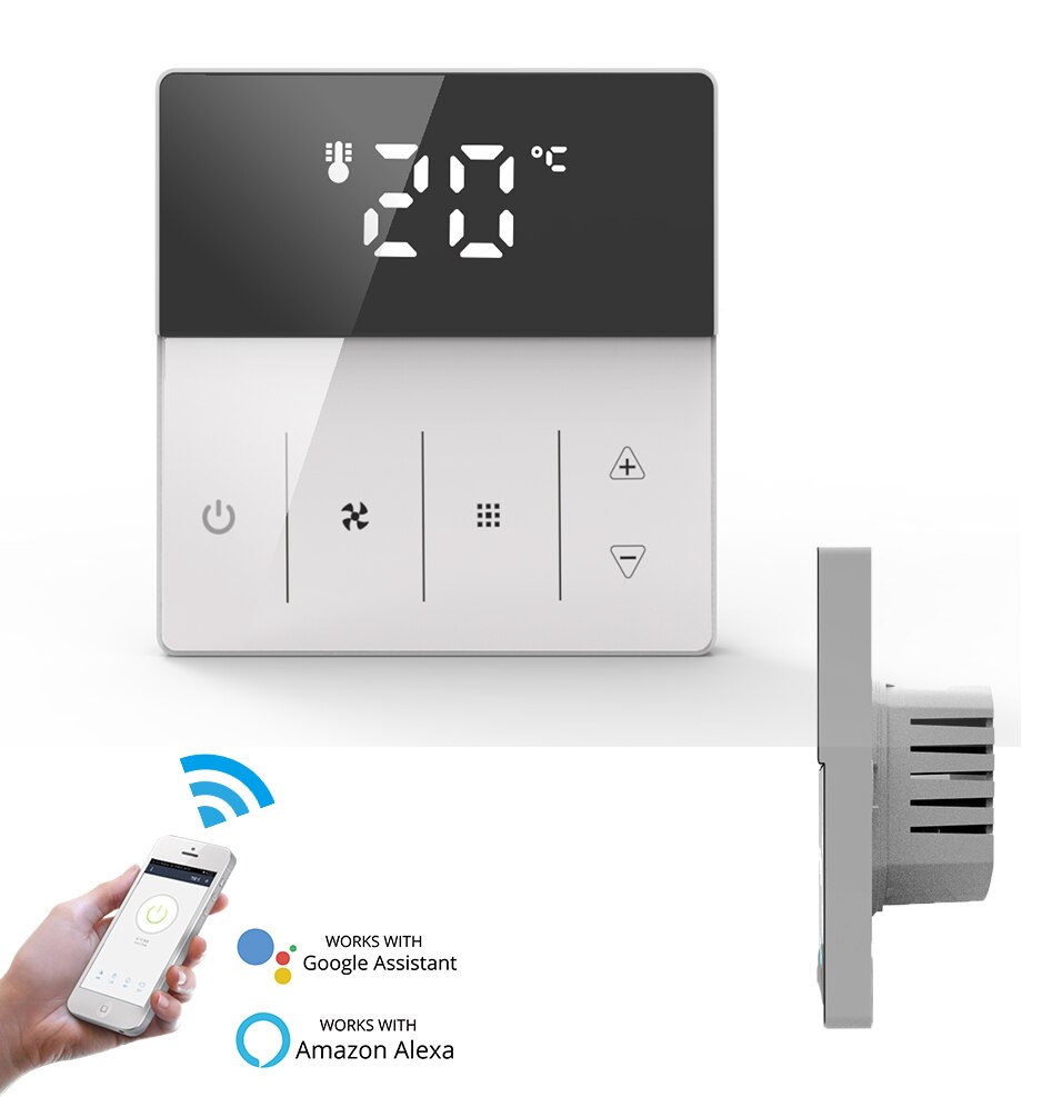 Smart Remote Control Smart WIFI RS485 Fan Coil 3 Fan Speed HVAC System 2 Pipe Cooling Thermostat Air Conditioning System