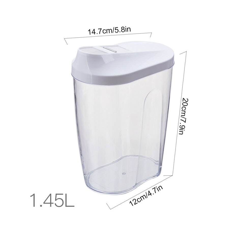 Pour Spout Laundry Powder Detergent Dispenser Plastic Clear Dry Food Storage Container Grain Rice Cereal Sugar Case