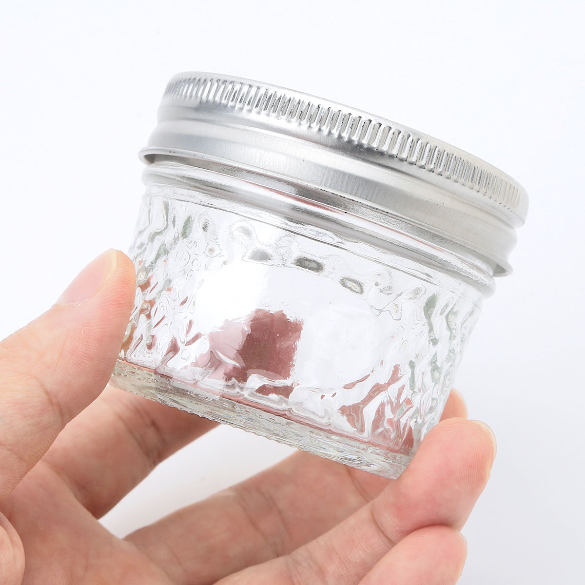 2Pcs 4oz(120ml) Wide Mouth Glass Mason Jars with Lids Bands and Spoons Jam Honey Foods Bottle Container For Wedding Shower Favor