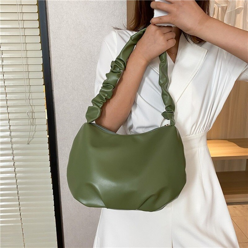 Brand PU Leather Shoulder Tote Bag Dumplings Cloud Small Crossbody Bag for Women Female Handbags Purses Sac A Main