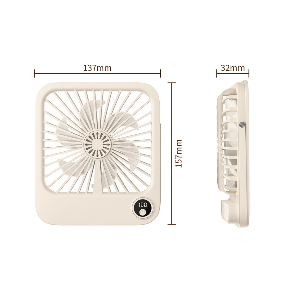 Desktop Kleine Ventilator Draagbare Outdoor Office Usb Opvouwbare Ventilator Digitaal Display Ultra Slanke Ventilator