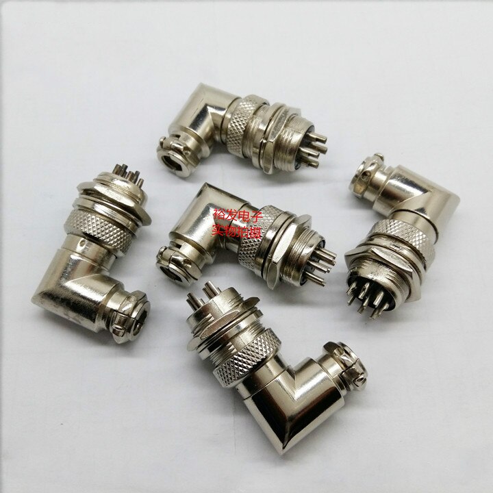 good elbow right angle Aerospace Plug GX16 2 3 4 5 6 7 8 9 10 Core Pins Connector opening 16mm Aviation plug