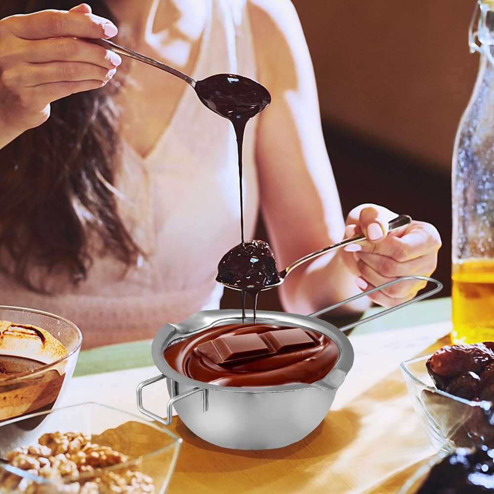 1 Set Double Boiler Pot Fine Nice Safe Wax Melting Pot Cheese Melting Pot Stainless Steel Chocolate Pot Chocolate Melting Pot
