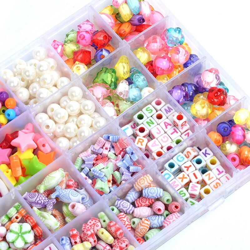 32 Grid Handmade Beaded DIY Children&#39;s Toys Loose Beads Crafts Making Bracelet Necklace Jewelry Set Toy