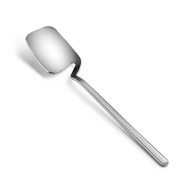 Long Handle Wall Hanging Spoon Stainless Steel Dessert Mixing Ice Cream Tea Coffee Spoon Stirring Spoon Tableware Party: Silver