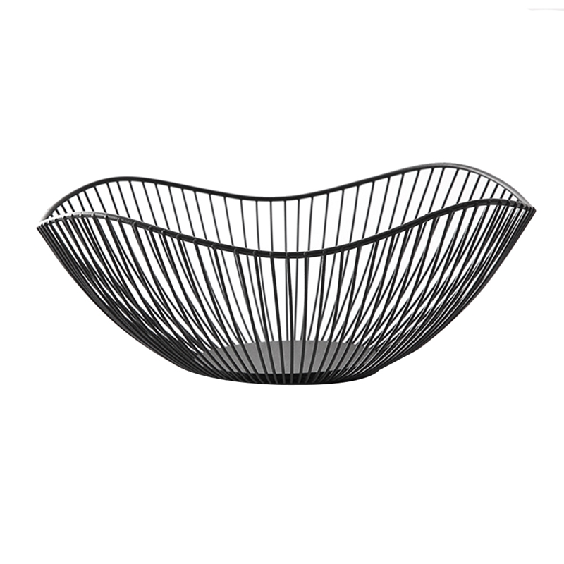 Nordic Metal Wire Countertop Fruit Bowl Basket Tray Table Decoration Metal Simple Fruit Tray: Brown