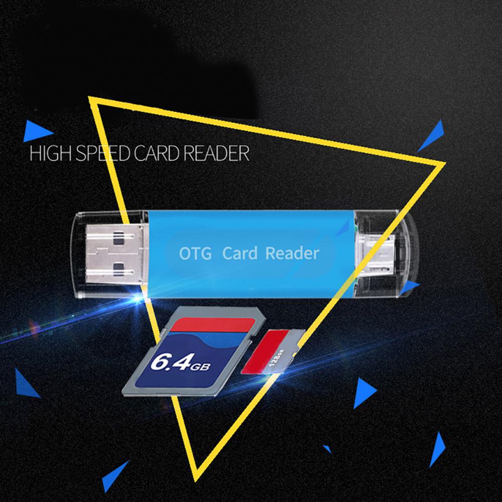 2 in 1 USB 2.0 Phone OTG Dual TF SD Card Reader Adapter for PC Computer Android