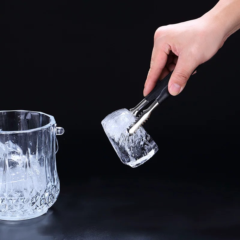 Barra Soul Clip de hielo de acero inoxidable pinza de barbacoa pinzas para comida, hielo y sartén pinzas de hielo accesorios de cocina para Bar herramientas de Bar