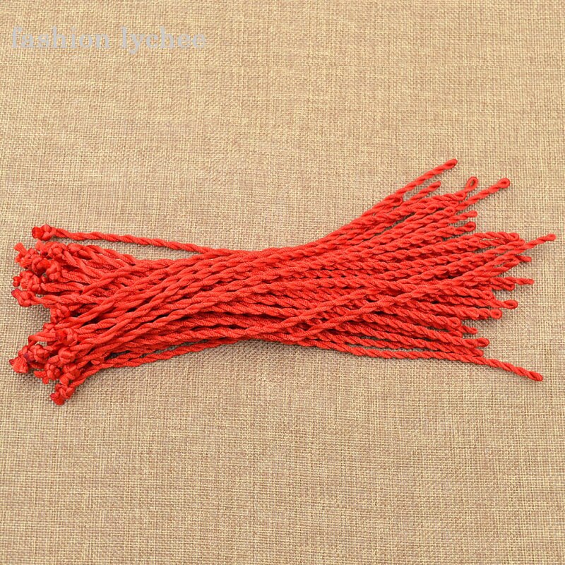 lychee 50pcs Chinese Style Braided Red Cord String Charm Bracelet For Women Men Fortune Amulet Handcrafted Bracelet