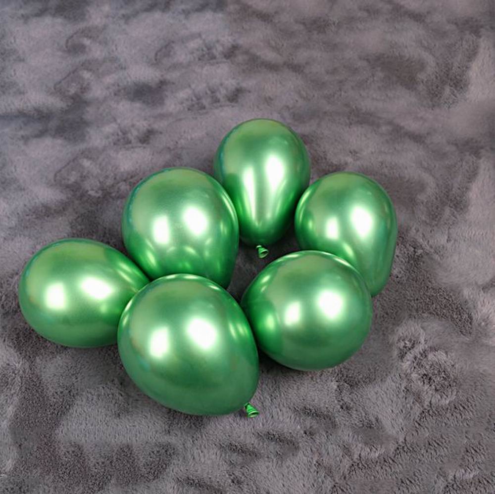 Globos metálicos de helio para boda, de 5 pulgadas, color dorado, plateado, azul, rosa y verde, de látex y cromado, 30 unids/lote: green
