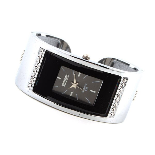 Square color Diamond Ladies Watch Bracelet Watch: black