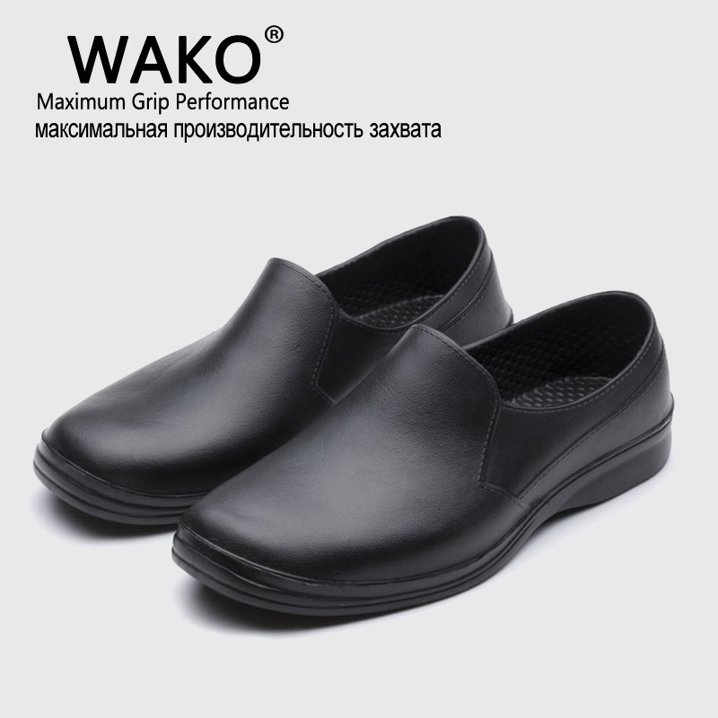 WAKO Men Casual Flat Shoes EVA Chef Working shoes Kitchen Work Black Shoe Surgical Shoes Skid Oil-proof