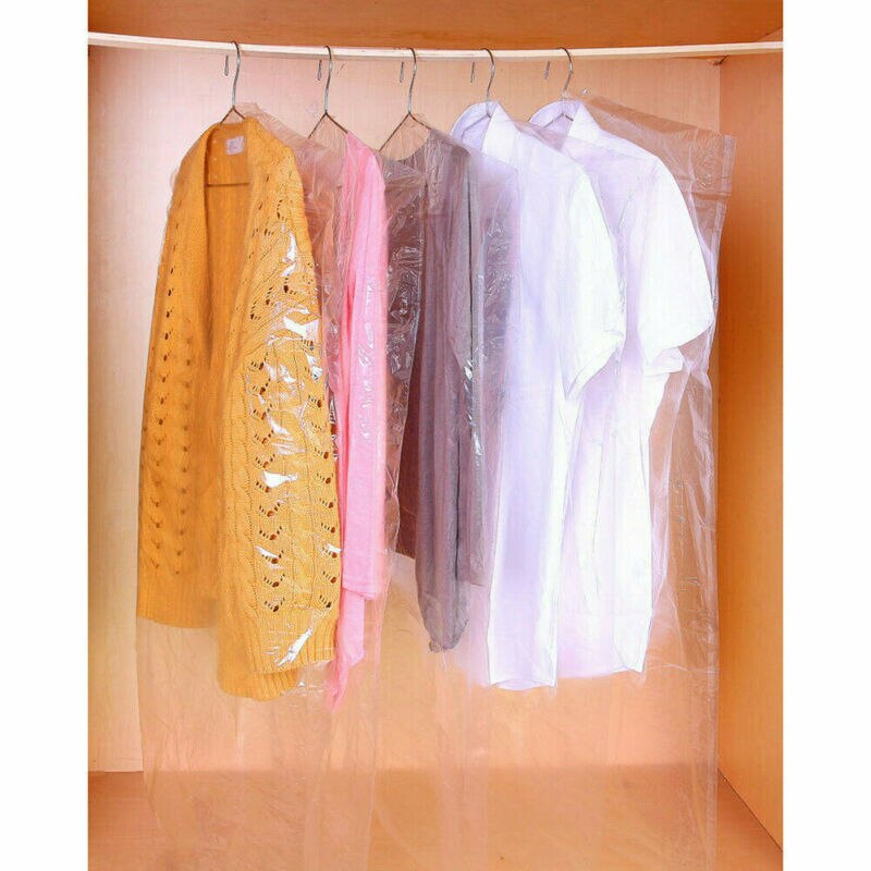 Transparent Clothes Dust Bag 20pcs x Garment Covers Polythene Clear Plastic Dry Cleaner Clothes Bags