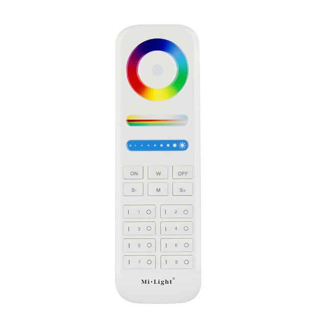 Miboxer 2.4g trådløs 8 sone rf mørkere fut 089 fjernkontroll  b8 berøringspanel veggmontert rgbww  ls2 5 i 1 ledet kontroller til rgb+cct: Fut 089 naken