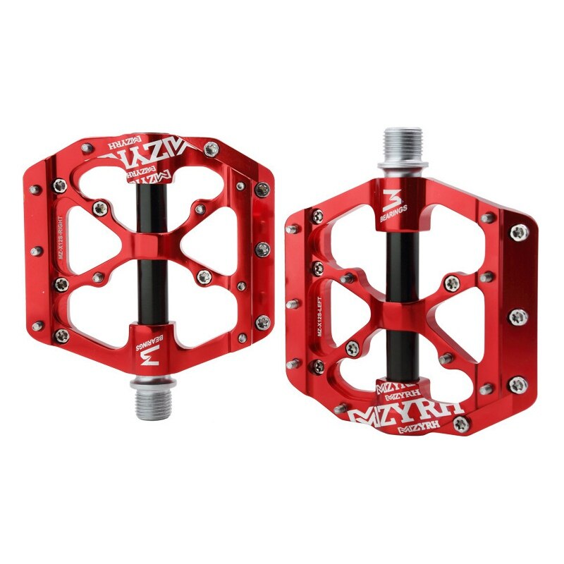 Universal Sealed Bearing Bike Pedals CNC Aluminum Body 3 Bearing Bicycle Flat Pedals For MTB Road Cycling BMX Road Bicycle: Red