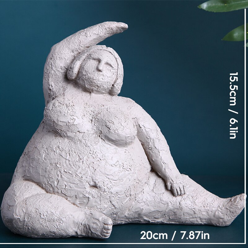 Abstract Fat Lady Figurines Art Yoga Plump Women Statues Resin Female Character Tabletop Decor Crafts Home Decoration Ornaments: L-04
