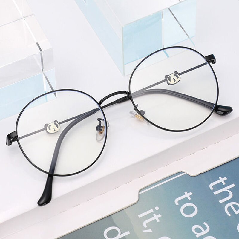 Cute 3D Panda Glasses Anti-Blue Light Anti-Radiation Glasses Round Shaped for Women TC21