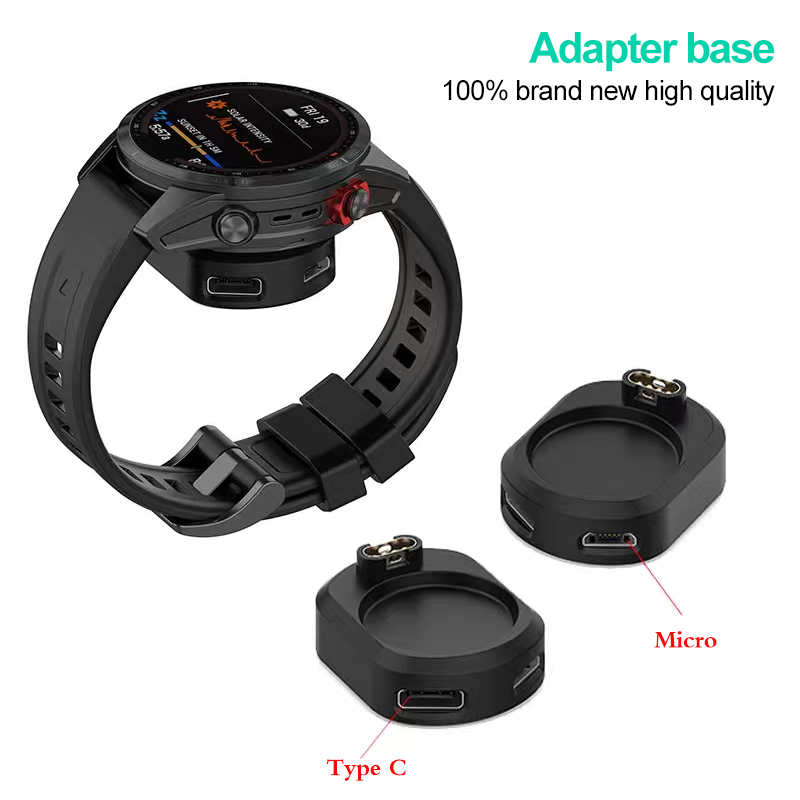 Adaptateur de charge pour Garmin Fenix 8 7 7X 6 6S 5 5X Venu 2S Vivoactive 3 4 Type C/Micro USB iOS Marq, convertisseur de station de chargeur de montre
