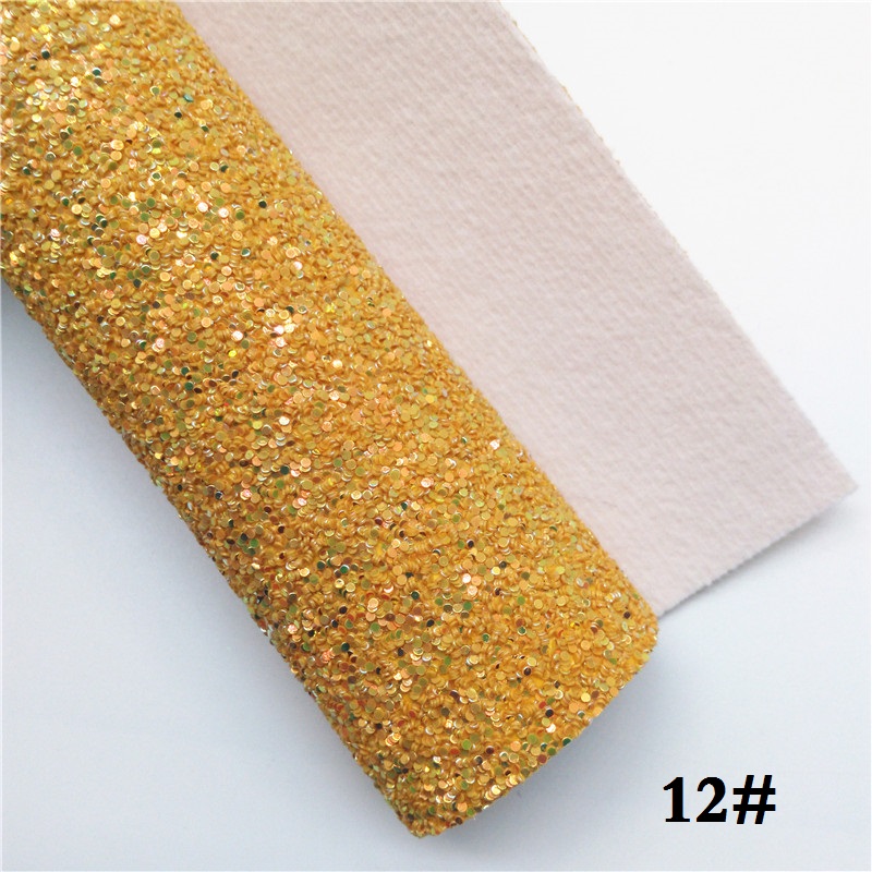 Glitterwishcome 21X29CM A4 taille paillettes tissu, gros cuir pailleté, Faux cuir PU tissu vinyle pour les arcs, GM502A: 12