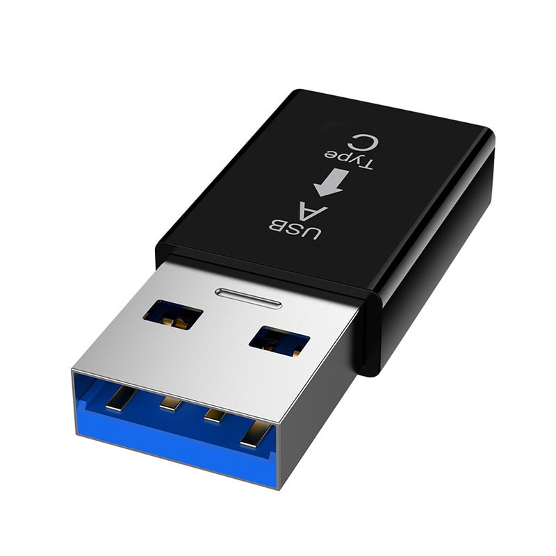 Usb 3.0 tyyppi a uros usb 3.1 tyyppi c naaras liitin muunnin adapteri tyyppi c usb standardi lataus tiedonsiirto: Musta sovitin