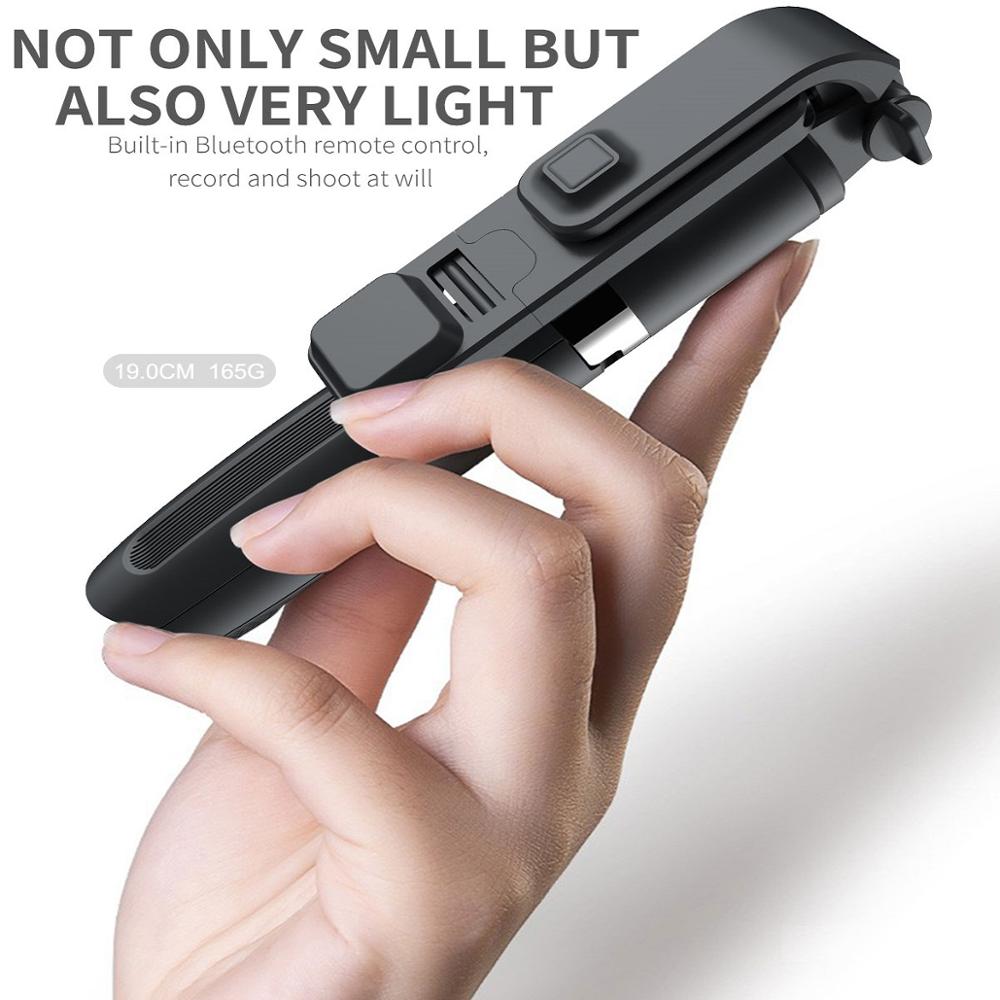 Ruzsj Opvouwbare Statief Monopod Selfie Stok Bluetooth Met Draadloze Knop Sluiter Selfie Stick Met Led Voor Ios/Android/xiaomi
