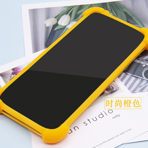 Uniwersalne silikonowe etui na telefon 4,7-7 cali z silikonową ramką na telefon, uniwersalne etui na telefon: żółty