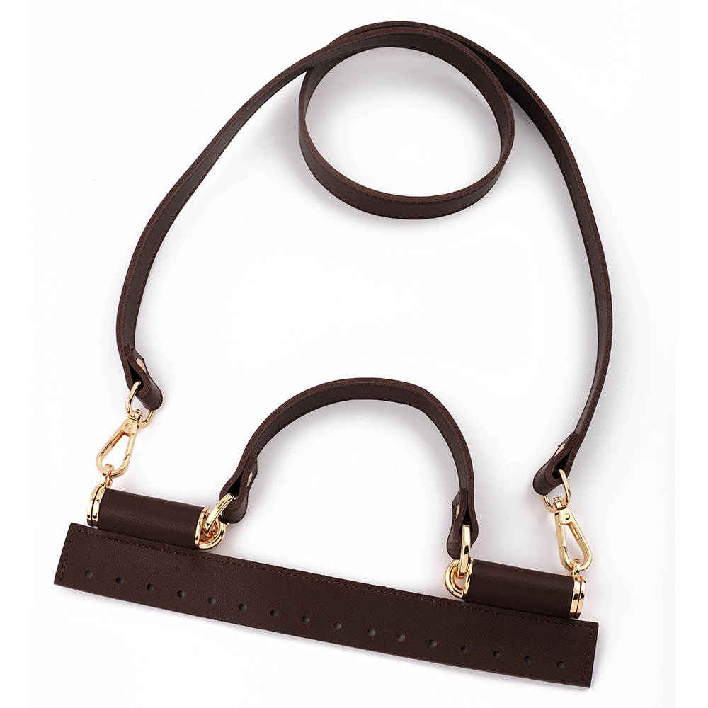 1einstellen Leder Häkeln Tasche Teile Mit Löchern Schwarz Kaffee Gewebte Tasche einstellen Patchwork Griff Gestrickte Tasche DIY Handgemachte Tasche zubehör: Bronze-