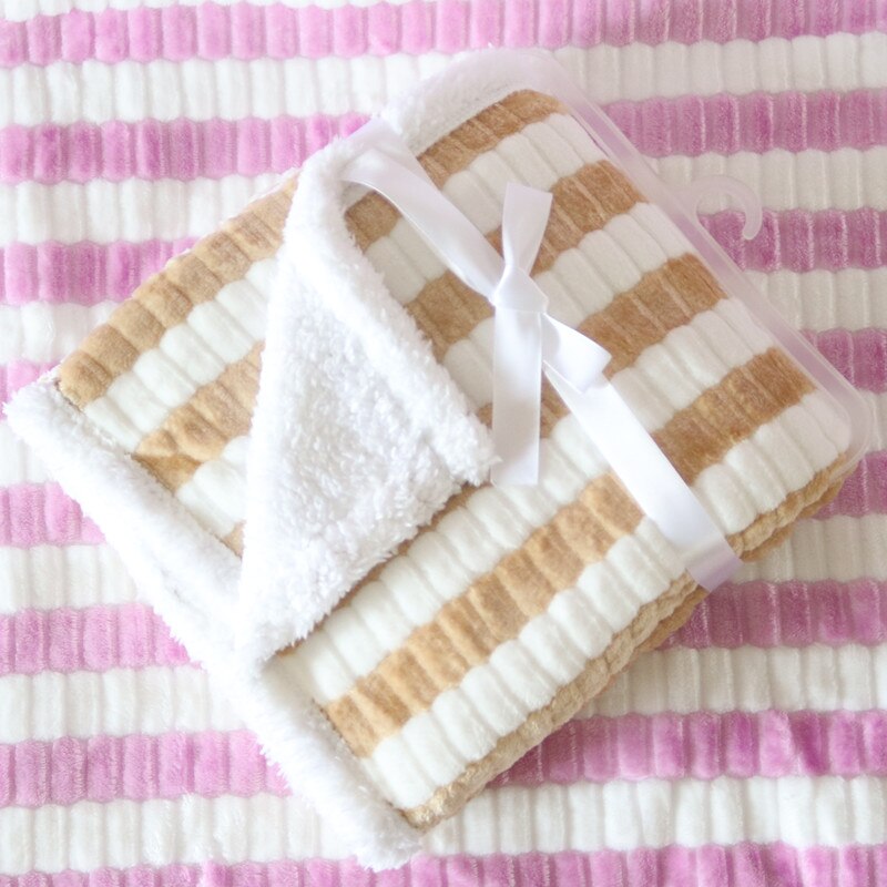 Mantas de franela 3D para bebé recién nacido, conjunto de ropa de cama sólida, funda para cochecito infantil, manta para niño y niña: Brown