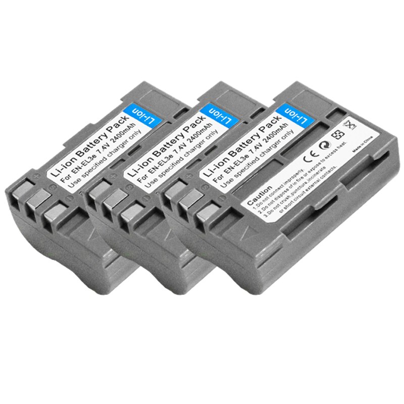 4PCS EN-EL3e EN EL3A EN EL3e Camera Battery For Nikon D30 D50 D70 D90 D70S D300 camera accessories: 3battery