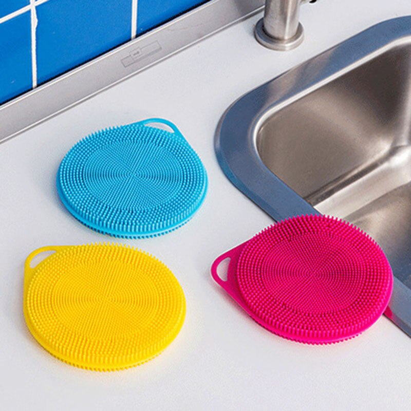 Silicone Wash Dish Brush Multipurpose Antibacterial Cleaning Kitchen Tool Scrubber UND