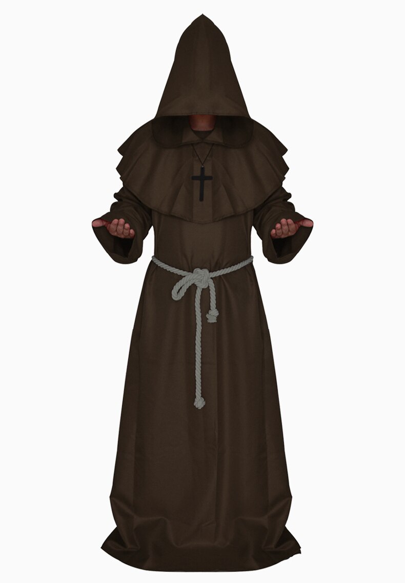 Monnik Hooded Gewaden Mantel Cape Friar Middeleeuwse Renaissance Priest Mannen Gewaad Kleding Halloween Comic Con Party Cosplay Kostuum