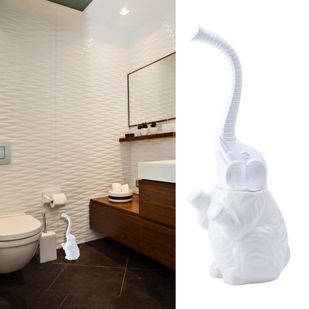 Elefant Toilette Bürste Halter einstellen lang handhaben Bad Toilette Bürste Keramik + Plastik abnehmbar Elefant Form Bürste Halter
