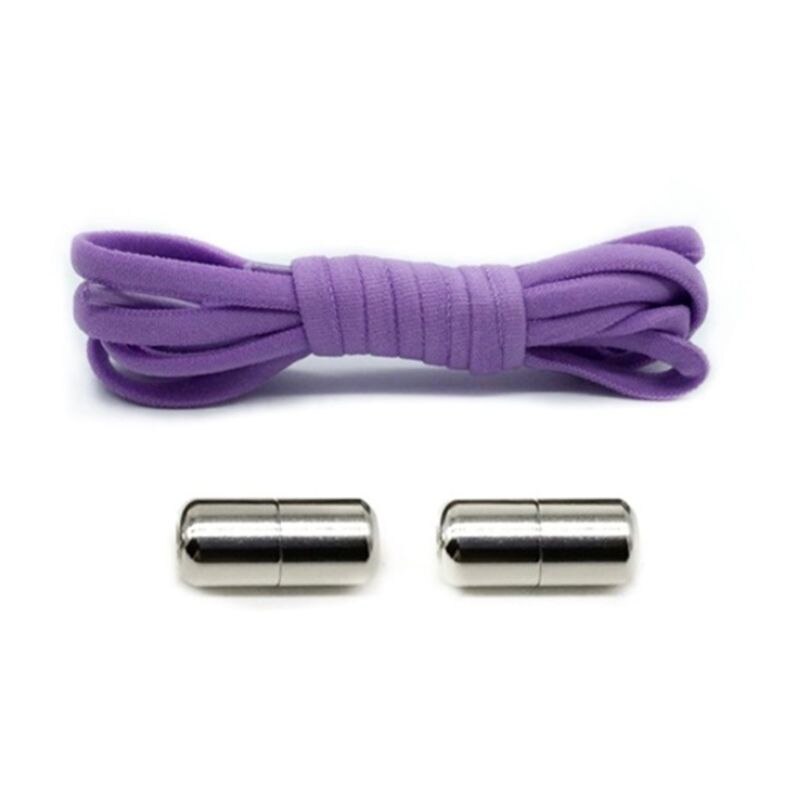 adulte enfants lacets de chaussures élastiques réglable bricolage pas de cordes à cravate avec des boucles en métal: Purple