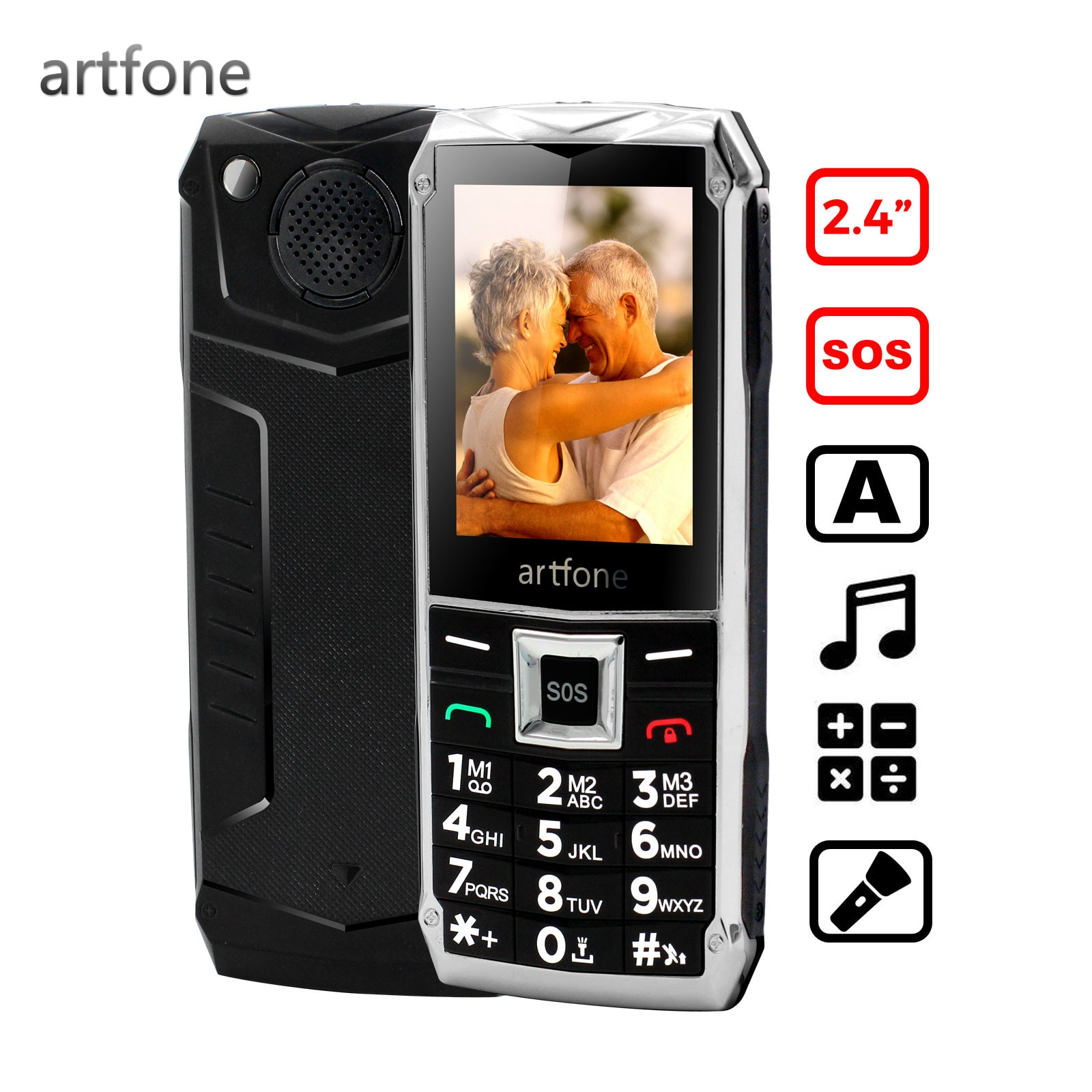 2.4 Inch Kleur Scherm Grote Knop Mobiele Telefoon Voor Ouderen, artfone Dual Sim Dual Standby Unlocked Gsm Sos Mobiele Telefoon (2G)