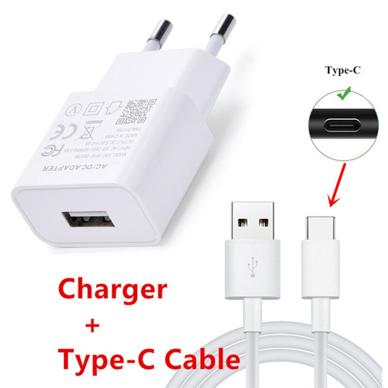 USB Fast Charger EU Plug 5V 2A Charge Micro Type-C USB Cable for HUAWEI P7 P8 P9 Lite 7 6S Plus Honor 8X/10i/7/7X/6/6A/6X/5A/5C: EU Plug Type-C Cable