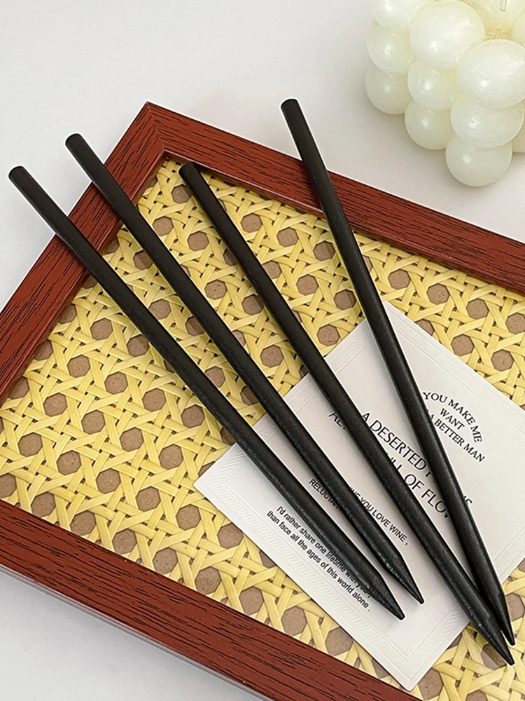1/10pcs Black Wooden Hair Sticks Scrunchie Pack for Women Hair Styling Bridal Hair Bun Claws Pins Hairbands Ponytail Holders