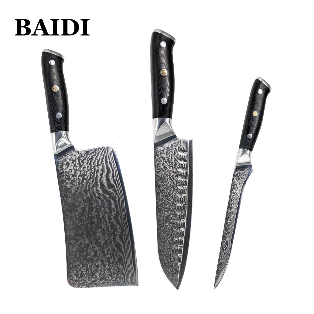 Kitchen Knives 8 inch Damascus Steel Chef Knife set Utility Cleaver Knives Meat Japanese Santoku Knife Cooking Slicing Knife