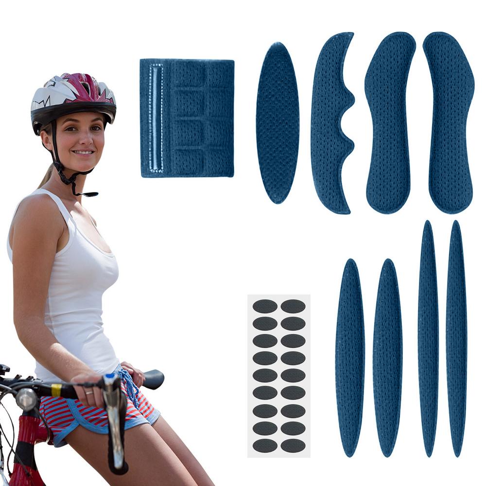 Ciclismo Capacete Inner Pads Kit, Esponja de forro selada para bicicleta, Motocicleta, Capacetes de bicicleta macia, Capacetes: Azul