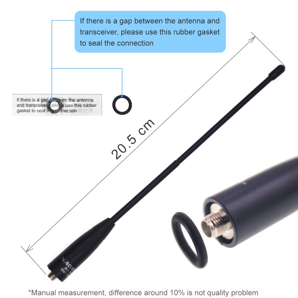Antena hembra SMA para BaoFeng NA-701 VHF/UHF (144/430Mhz), 2 uds., Radio bidireccional, para UV-5R BF-888S WouXun TYT