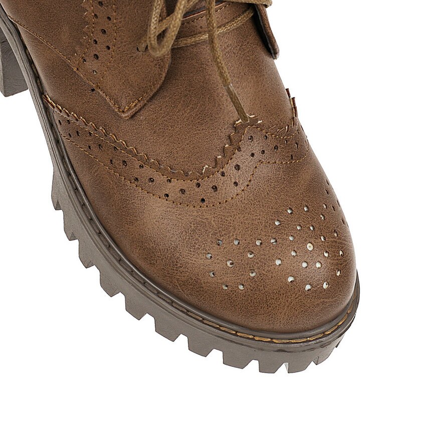 QUTAA Plattform runden Zehe lässig Knöchel Stiefel Platz hoch Hacke kurz Stiefel Spitze hoch Reißverschluss alle Spiel Frauen Schuhe Größe 34-43