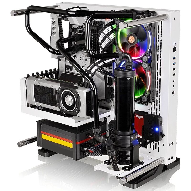 Braided ATX Sleeved Cable Extension Kit for Power Supply Cable Kit, PSU Connectors, with Cable Comb Set (White)