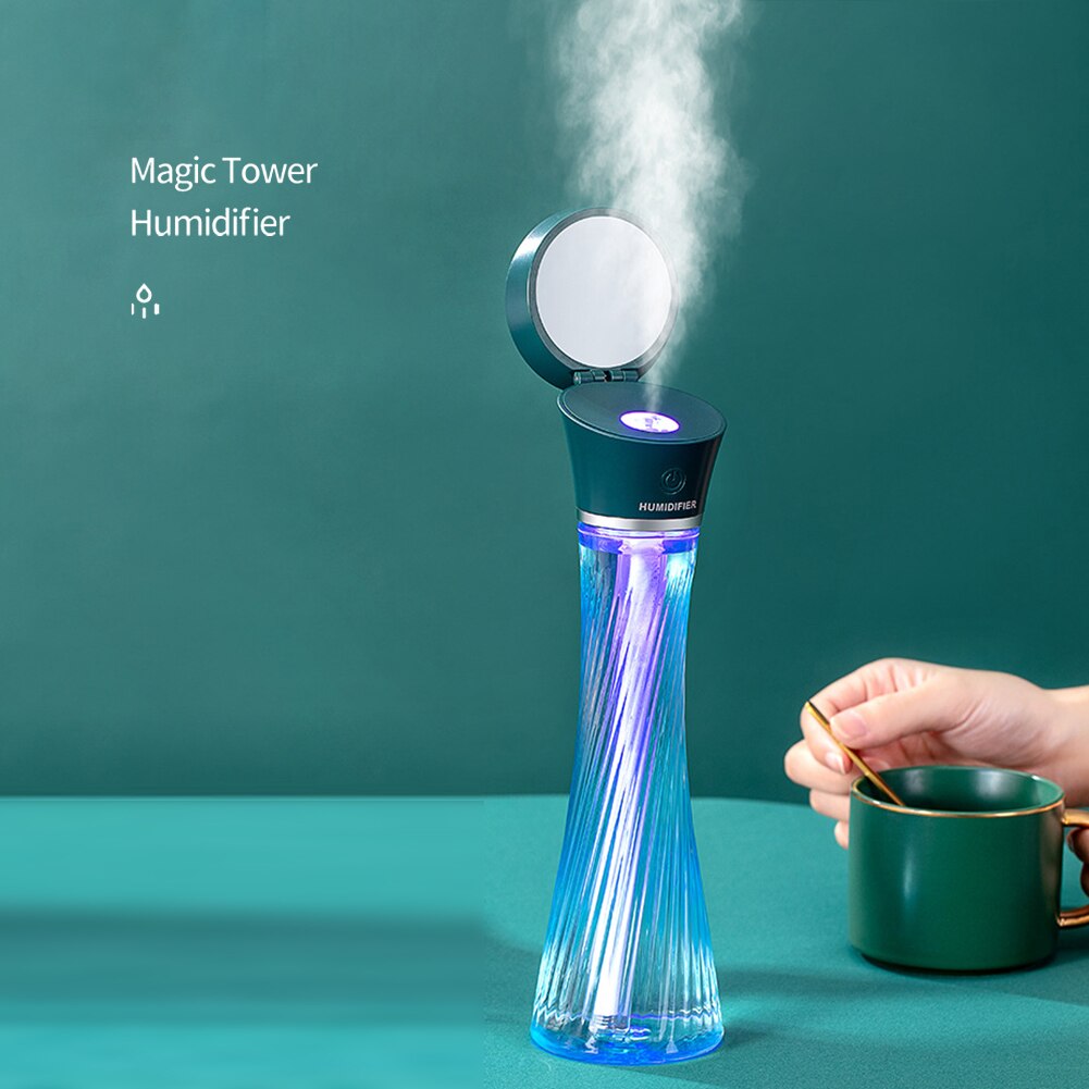 Mistmaker usb-luchtbevochtiger luchtreiniger met nachtlamp torenvorm thuiskantoor voor huishoudelijke kamers auto's luchtbevochtigers benodigdheden