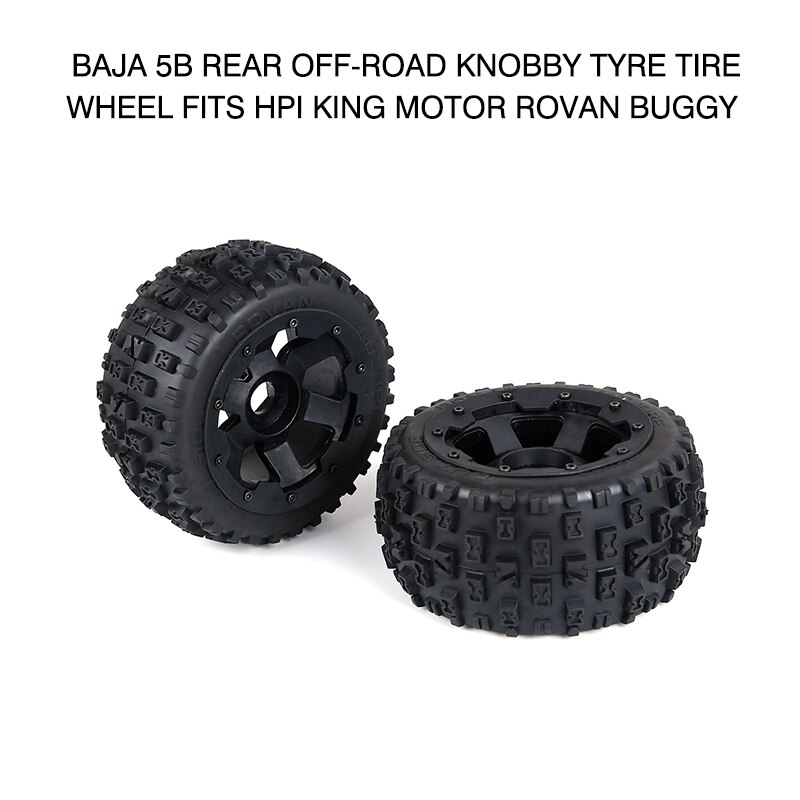 Pcmos-neumáticos de Baja 5B para coche, rueda trasera todoterreno, perilla, compatible con HPI Racing King, Motor Rovan Buggy , 2 uds.