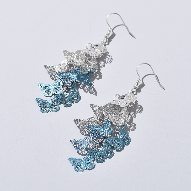 Vintage Hollow Leaves Earrings for Women Bohemian Colorful Long Dangle Earrings Jewelry boucle oreille femme