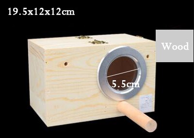 Parrot Parakeet Wooden Bird Breeding Box Eco-friendly Protect Eggs Incubator Warm Bird Nest For All Mini Birds Cage Accessories: S size right open