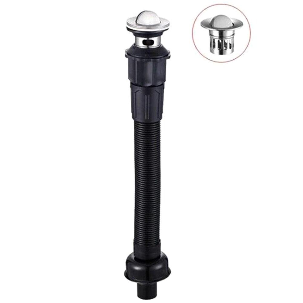 Expandable Black Flexible Stainless Steel Plumbing Fixtures Hotel Drain Hose Sewer Pipe Deodorant Wash Basin Sink Bathroom Home