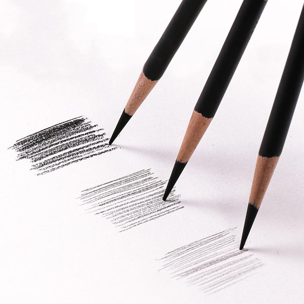 12Pcs Sketch Write Drawing Soft Medium Hard Carbon Charcoal Pencil Art Supplies