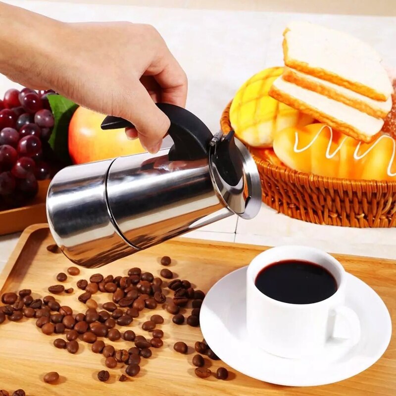 Steel Mocha Coffee Pot Mocha Coffee Maker Espresso &amp; Latte Cooker Coffee Maker Percolator Drink Tool Cafetiere Latte Cooker